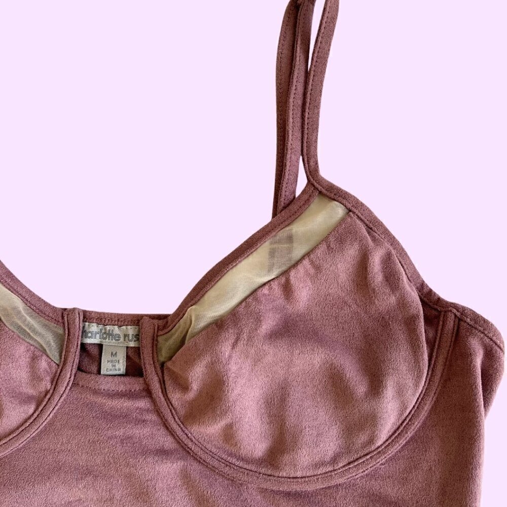 Charlotte Russe Purple Cropped Bustier Tank Top